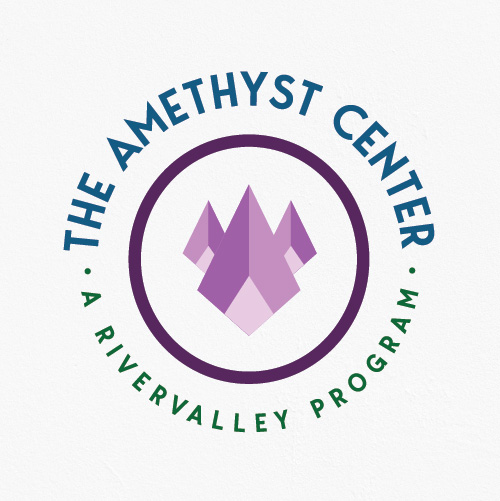 The Amethyst Center Logo on a textured white background