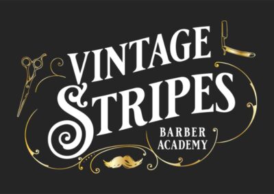Vintage Stripes Barber Academy Logo Design and Website